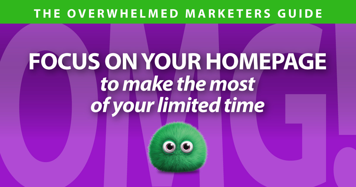 Overwhelmed Marketer's Guide: Focus on your homepage to make the most of your limited time.